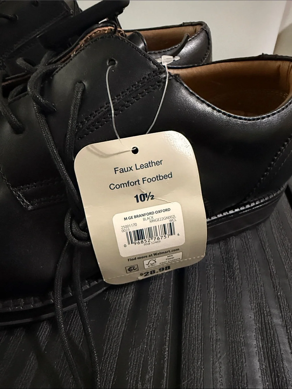 George Black Leather Cap-Toe Derby Dress Shoes